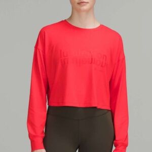 Lululemon Muscle Love Long Sleeve Shirt *Motif Love Red Size 10